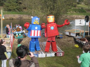 Simon O'Dea and Roy Murray as Lego Super-heroes